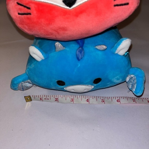 Stackable Squishmallows 8” Lexi The Red Fox PLUS 6” Devin The Dragon - Picture 7 of 7